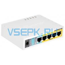 Маршрутизатор MikroTik RB750UP - 4 порта  POE 24V для запитки устройств RouterBoard